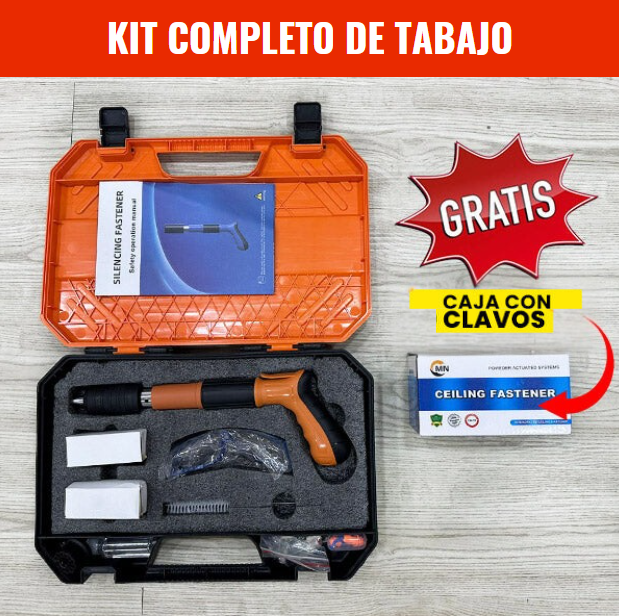 PERCUTOR DE CLAVOS + KIT COMPLETO DE TRABAJO