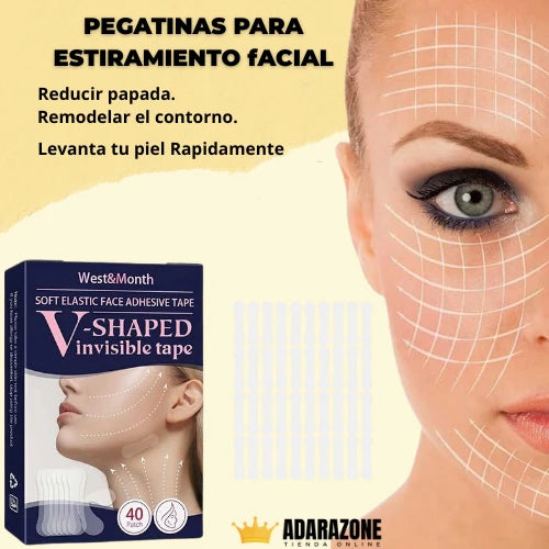 ContourLift Pro ™ Cintas Faciales Lifting Invisible – Pack x40 Unidades ✨